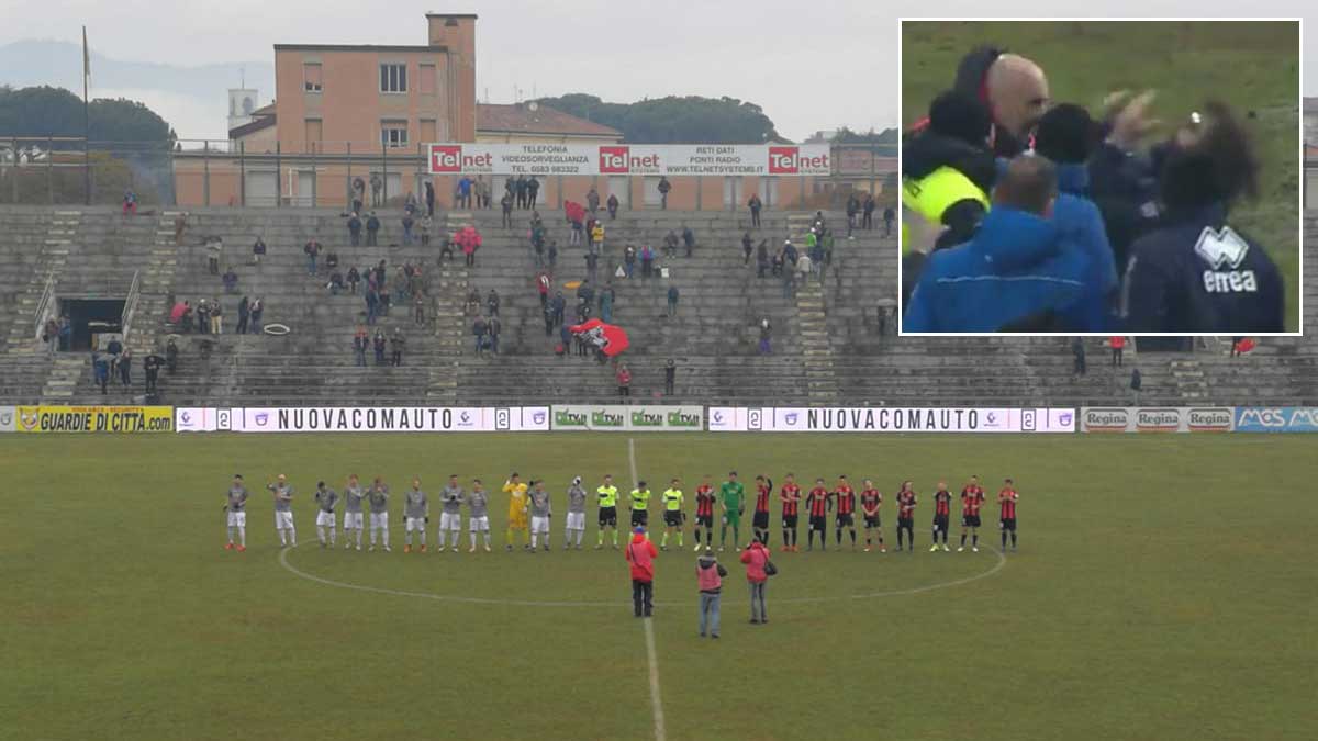 Lucchese-Alessandria, rissa in campo