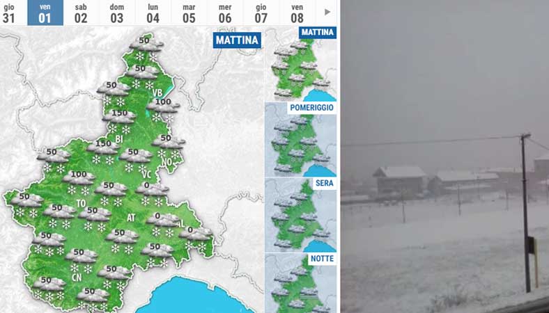 In arrivo tanta neve in Piemonte, bufere sulle Alpi