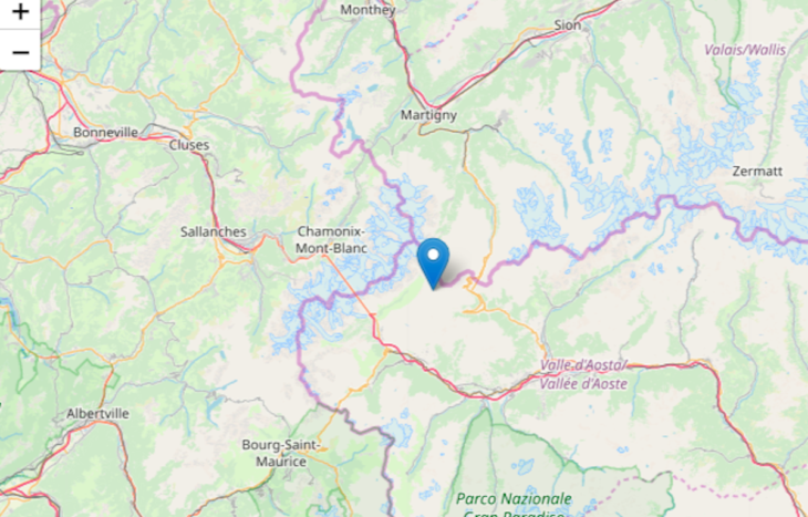 Scosse di terremoto in Valle d’Aosta, magnitudo di 2.8
