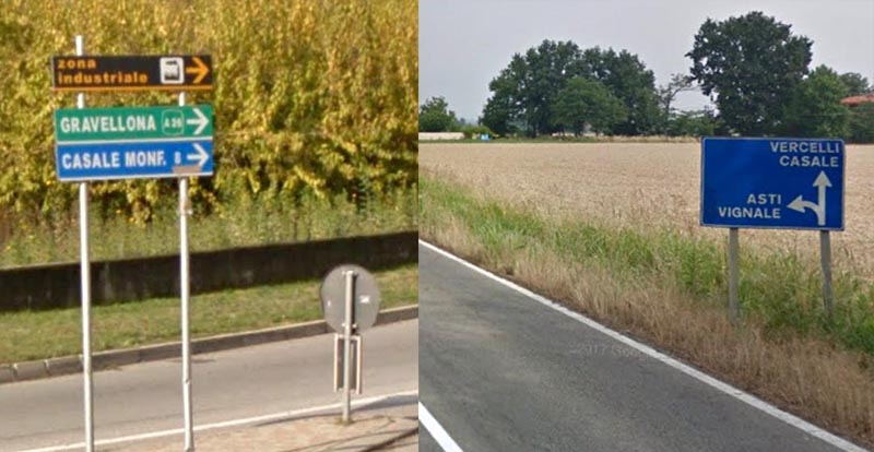 Polemica per i cartelli stradali a Casale