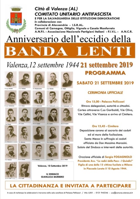 Banda Lenti: l’anniversario dell’eccidio a Valenza