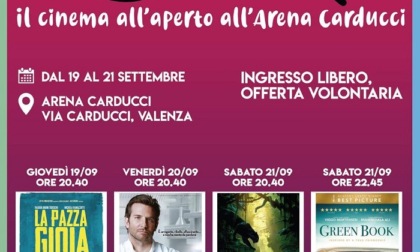 Cinema all'aperto di Valenza: 4 film in due giorni all'Arena Carducci