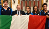 Gli atleti del Rowing Club a Palazzo Tursi