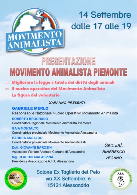 Presentazione dei coordinamenti provinciali degli animalisti piemontesi