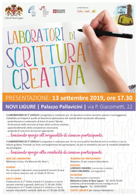 Novi Ligure, tornano i laboratori di scrittura creativa