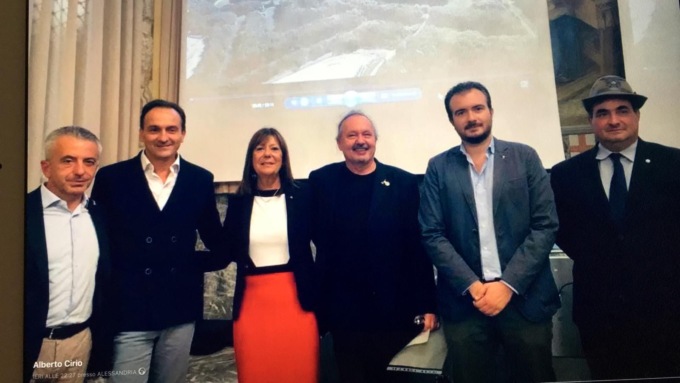 Alberto Cirio ad Alessandria per sostenere candidatura adunata Alpini 2021