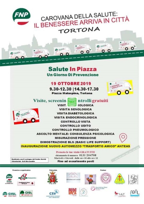 Carovana della salute: dopo Casale ed Alessandria arriva anche a Tortona