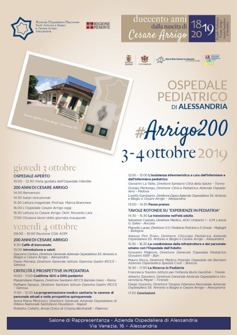 L’Ospedale di Alessandria celebra i 200 anni di Cesare Arrigo