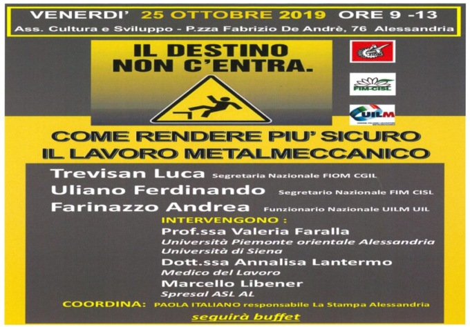 Prevenire gli infortuni sul lavoro: se ne è parlato ad Alessandria