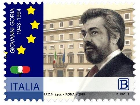 Il francobollo commemorativo di Giovanni Goria