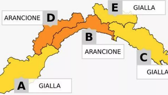 Allerta gialla e arancione in Liguria tra oggi e domani