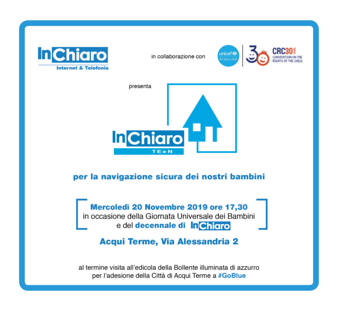 Acqui Terme aderisce al progetto #GoBlue di Unicef