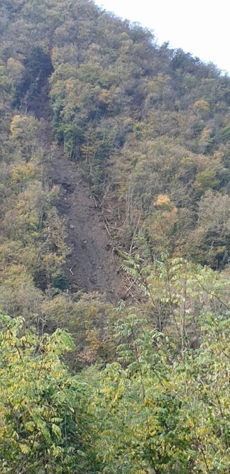 Sopralluogo sulla nuova frana sulla statale del Turchino