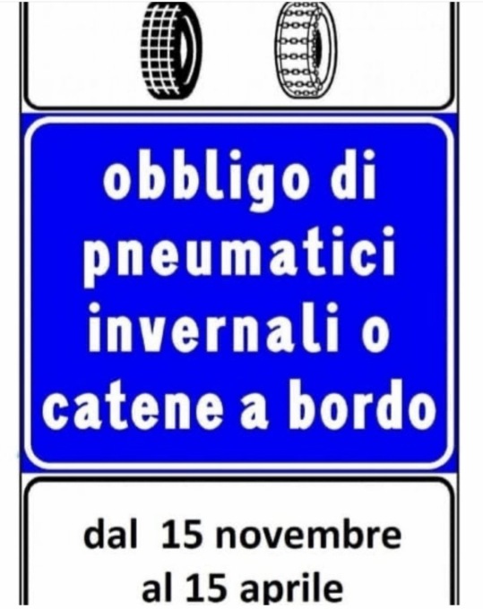 Scatta da oggi l’obbligo delle gomme antineve