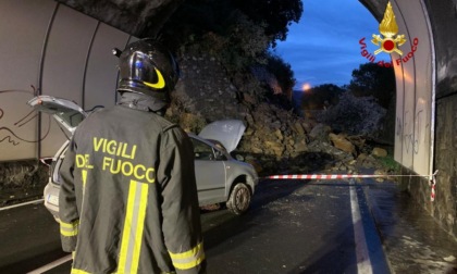 Rapallo: frana sull’Aurelia tra Zoagli e Chiavari