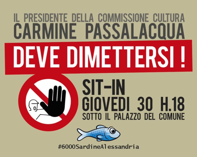 “Passalacqua deve dimettersi!”: giovedì sit-in delle Sardine Alessandrine