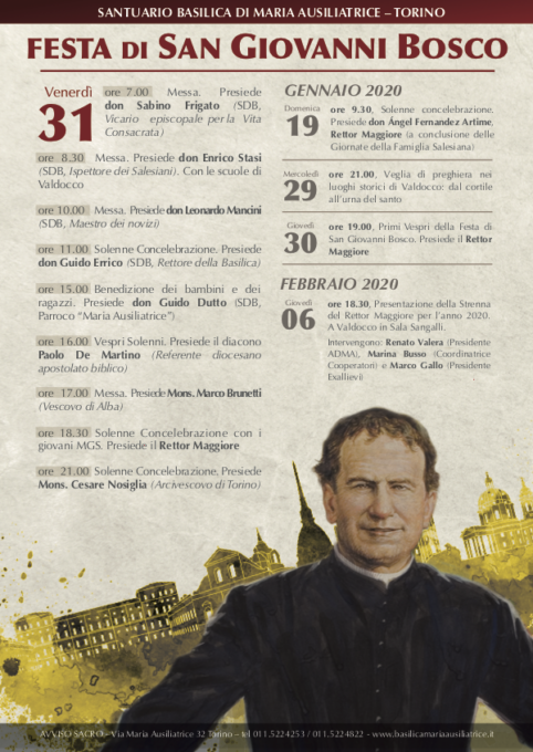 Ufficializzato il programma dei festeggiamenti per San Giovanni Bosco