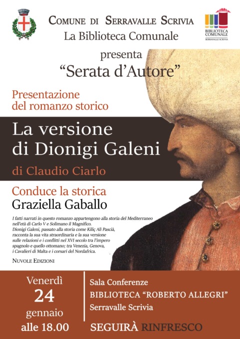 Serravalle Scrivia: venerdì 24 la presentazione de “La versione di Dionigi Galeni”