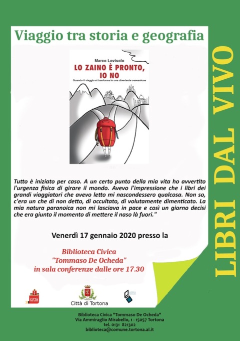Libri dal Vivo: il 17 gennaio appuntamento con il viaggiatore Marco Lovisolo