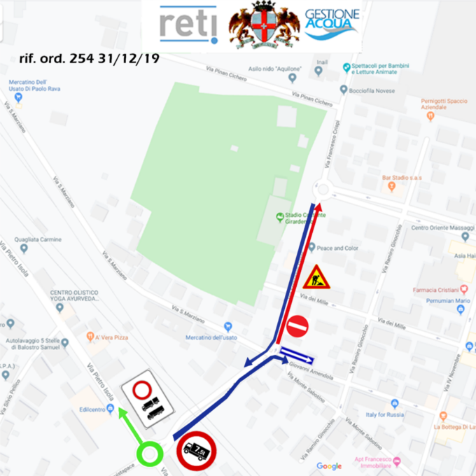 Novi Ligure, lavori in corso in via Crispi