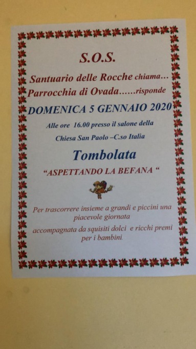 Ovada: Domenica 5 Gennaio ci sarà la “Tombolata” tra parrocchie