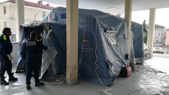 Allestite tende attività di pre-triage a Casale e Ovada