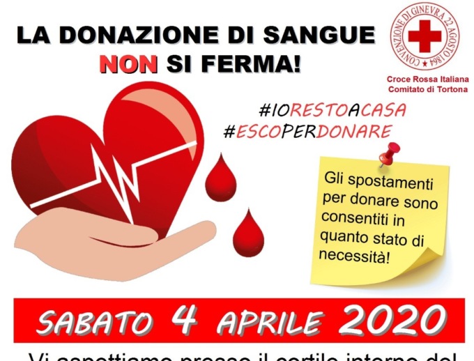 A Tortona si dona il sangue sabato 4 aprile