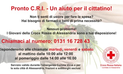 Alessandria, i Giovani della CRI disponibili per spesa e consegna farmaci a domicilio