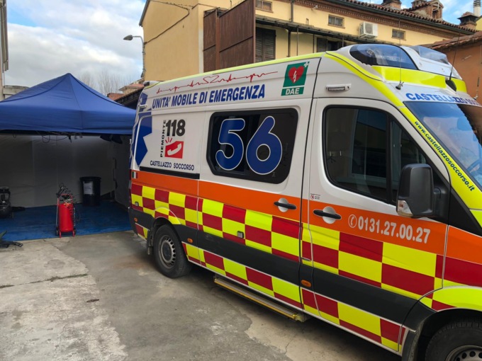 Castellazzo Soccorso: una tenda per la disinfezione al Cristo