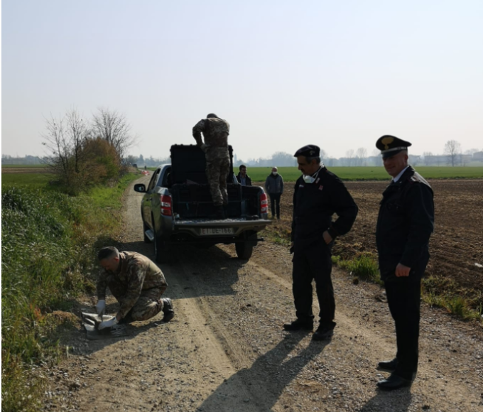 Mirabello Monferrato: bomba fatta brillare in campagna
