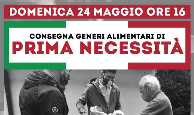 CasaPound Torino: distribuzione alimentare domenica 24 maggio
