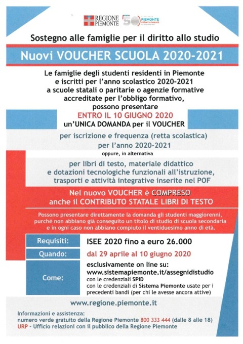 Valenza, voucher scuola 2020-2021