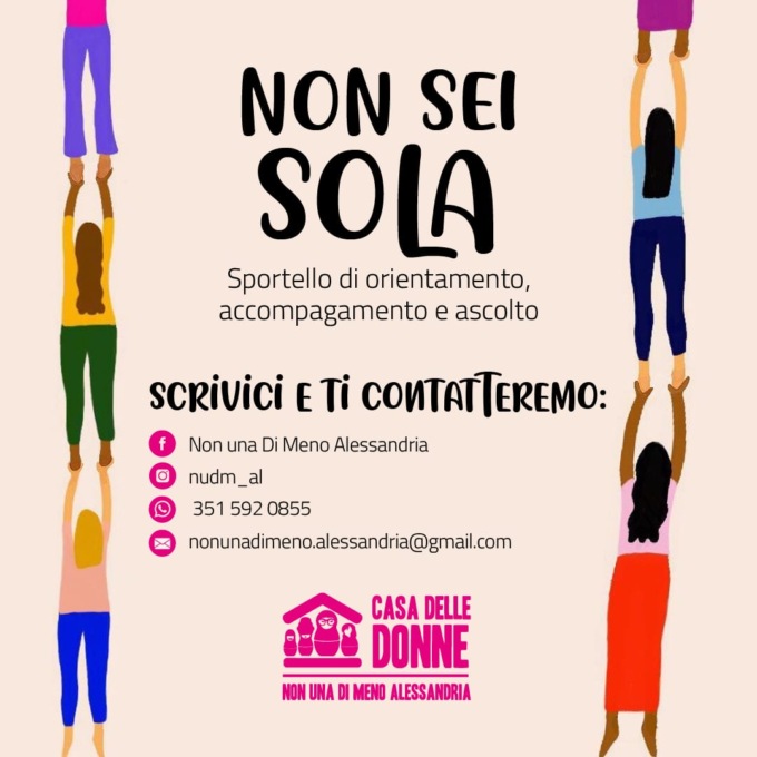 Alessandria: apre lo sportello “Non sei sola”