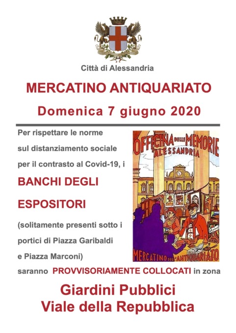 Domenica il Mercatino degli Hobbisti dell’Antiquariato ad Alessandria