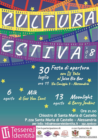 Alessandria, “Cultura estiva” riparte con la festa di apertura del cineforum