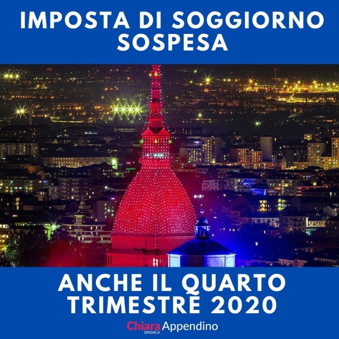 Turismo Torino: imposta di soggiorno sospesa anche al quarto trimestre 2020