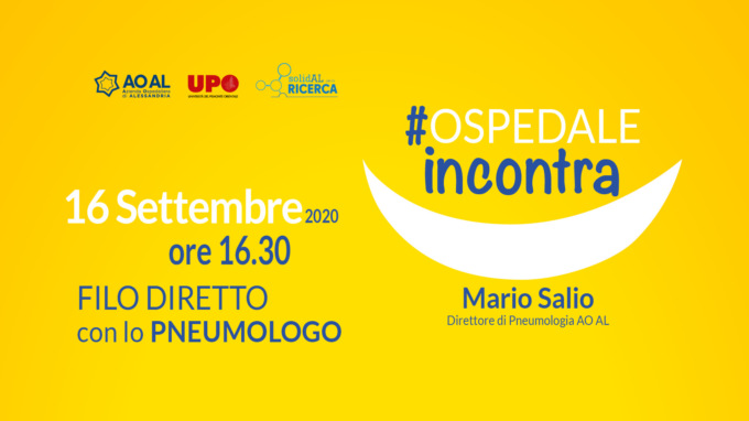 Alessandria, Ospedale Incontra: 16 Settembre appuntamento virtuale con lo Pneumologo