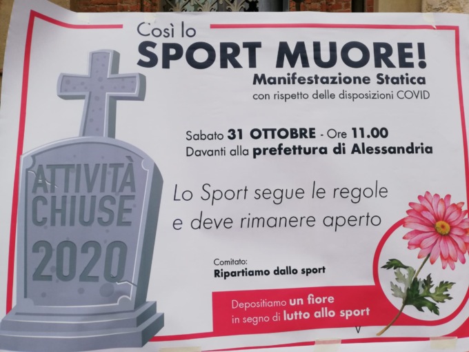 Alessandria, manifestazione contro stop ad attività sportive