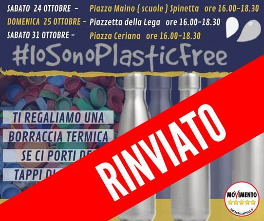 Alessandria: rinviati i gazebo #IoSonoPlasticFree