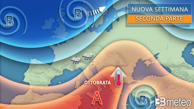 Meteo: Ottobrata in arrivo al Centro Sud, piogge su parte del Nord