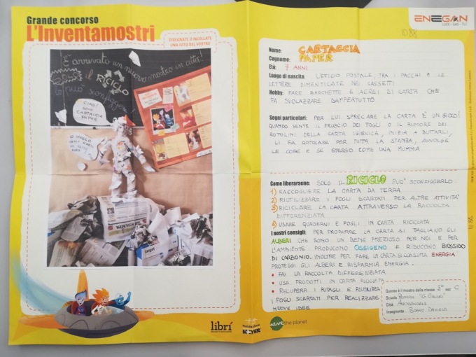 Alessandria, scuola primaria “G. Galilei”: Premio Enegan per la campagna “Elio e i Cacciamostri”