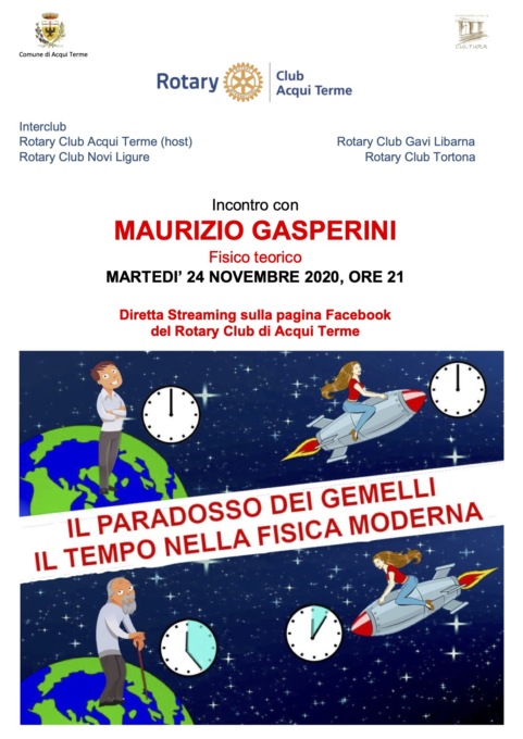 “Il paradosso dei gemelli”: incontro streaming del Rotary Club Acqui
