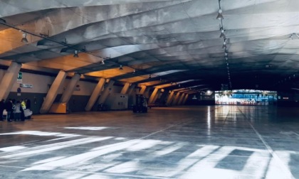 Emergenza Covid, avanzamento lavori area sanitaria nel V Padiglione di Torino Esposizioni