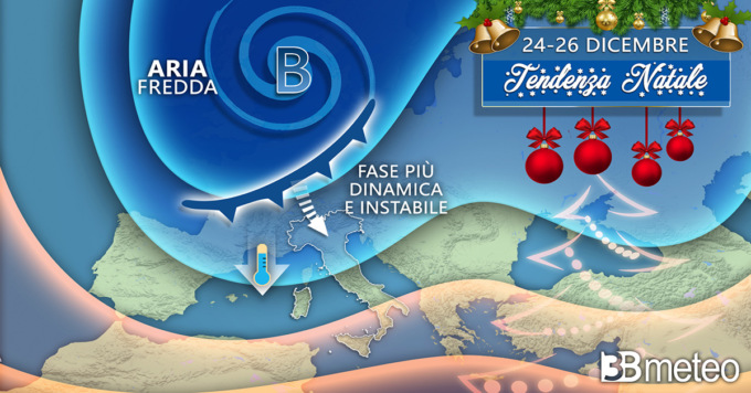 Rischio maltempo e neve fra Natale e Capodanno