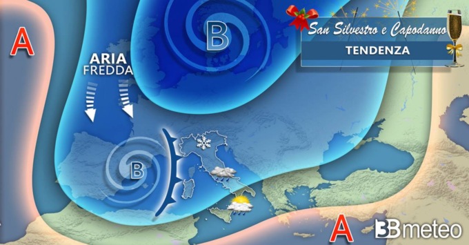Meteo: neve e maltempo a Nord-Ovest tra Capodanno ed Epifania