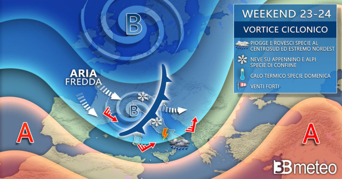 Meteo: rovesci, vento e neve al Nord nel weekend