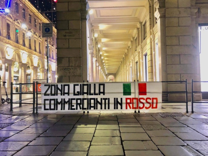 Torino, Mascherine Tricolori: “zona gialla, commercianti in rosso”