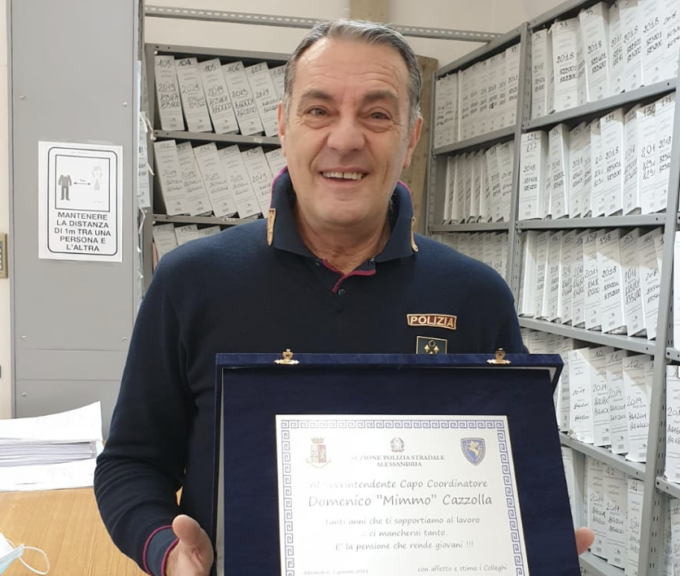 “Mimmo” Cazzolla va in pensione, il saluto della Stradale di Alessandria