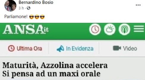 Acqui, polemiche per post allusivo su Azzolina dell’ex sindaco Bosio