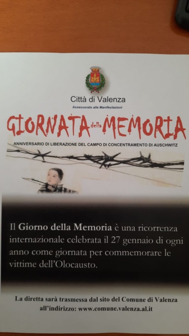 Comune di Valenza: organizzata diretta streaming per il Giorno della Memoria
